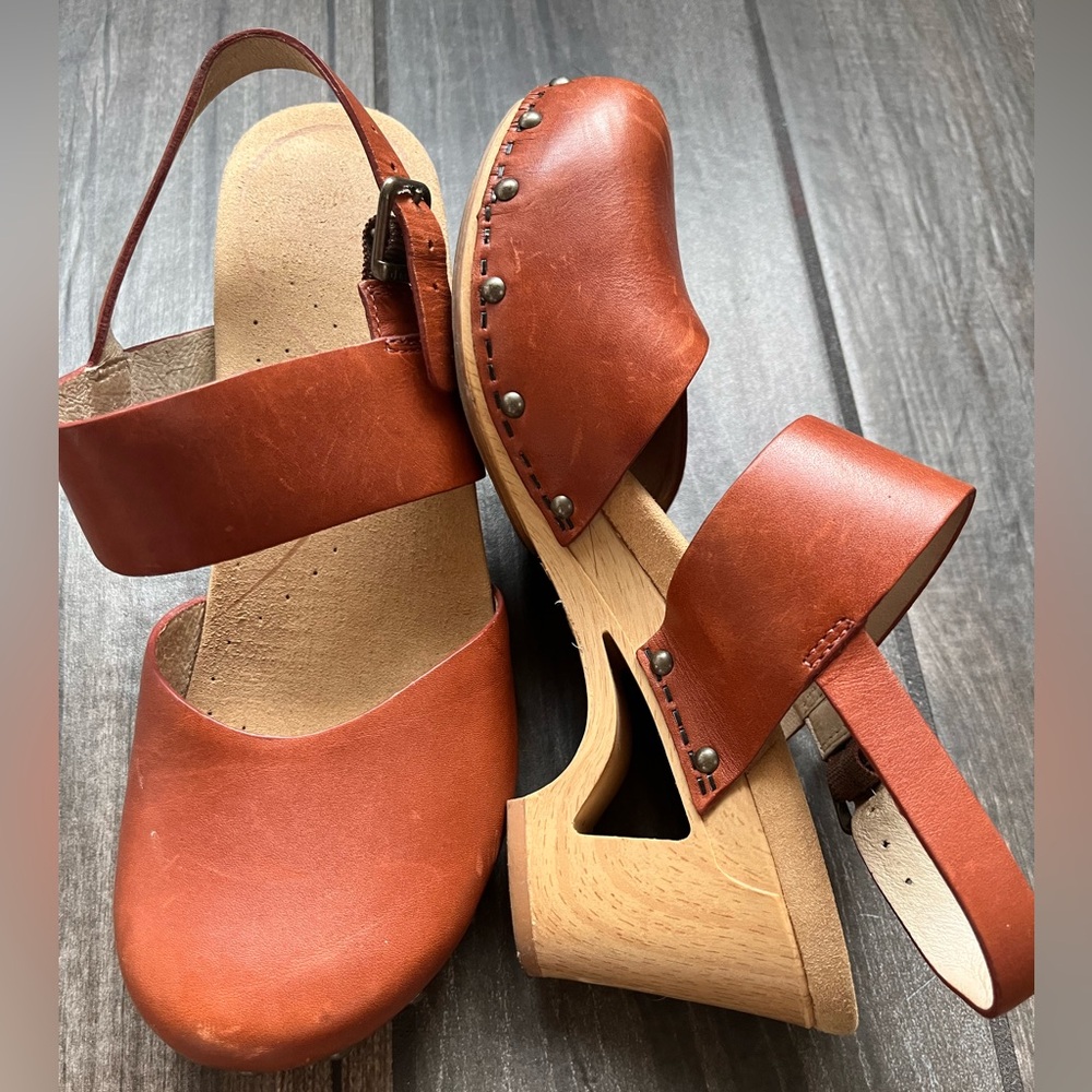 Dansko Leather Mary Jane Clogs